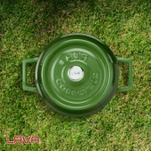 Lava Döküm Yuvarlak Tencere. Trendy Çap(Ø) 18cm.  Yeşil thumbnail 6