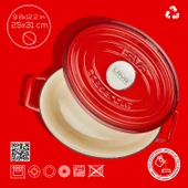 Lava Döküm Oval Tencere. Edition Serisi Ölçü 25x31cm.  Kırmızı thumbnail 4