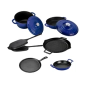 Lava Döküm 6x Trendy Serisi 9 Parça Tencere & Tava Seti  Mavi - 3