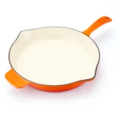 Lava Döküm Yuvarlak Kızartma Tavası Döküm Demir Yekpare Saplı Edition Serisi Çap(Ø)28cm.  Turuncu thumbnail 3