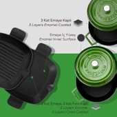 Lava Döküm 5X Trendy Serisi Döküm Demir Tencere Tava Çeyiz Seti  Yeşil thumbnail 4