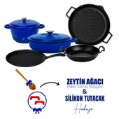 Lava Döküm 5x Trendy Serisi 8 Parça Tencere & Tava Seti  Mavi thumbnail 1