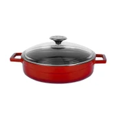 Lava Döküm Çok Amaçlı Yayvan Tencere. Glaze Serisi Çap(Ø)24cm. - Kırmızı  Kırmızı - 1