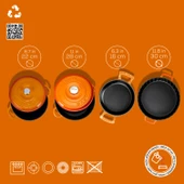 Lava Döküm 4X New Heritage Serisi Döküm Demir Tencere Tava Seti  Turuncu thumbnail 3