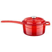 Lava Döküm Yuvarlak Sos Tenceresi Döküm Demir Yekpare Saplı Edition Serisi Çap(Ø16cm.  Kırmızı thumbnail 1