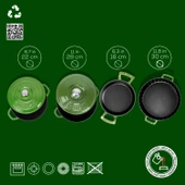 Lava Döküm 4X New Heritage Serisi Döküm Demir Tencere Tava Seti  Yeşil thumbnail 3