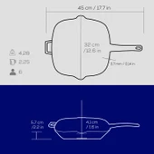 Lava Döküm Dikdörtgen Izgara Tava Döküm Demir Yekpare Saplı Ölçü 26x32cm.  Mavi thumbnail 5