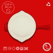 Lava Döküm Yuvarlak Kızartma Tavası Döküm Demir Yekpare Saplı Edition Serisi Çap(Ø)30cm.  Kırmızı - 4