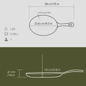 Lava Döküm Oval Fajita Tabağı Döküm Demir Yekpare Saplı Ölçü 17x23cm. thumbnail 3