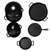 Lava Döküm 5x Trendy Serisi 8 Parça Tencere & Tava Seti  Siyah thumbnail 4