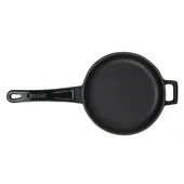 Lava Döküm Yuvarlak Kızartma Tavası Döküm Demir Yekpare Saplı Çap(Ø)16cm.  Siyah thumbnail 3