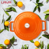 Lava Döküm Yuvarlak Tencere. Folk Çap(Ø) 22cm.  Turuncu - 7
