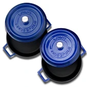 Lava Döküm Yuvarlak Derin ve Sığ 5 Parça Tencere Seti  Mavi thumbnail 3