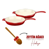 Lava Döküm 2X Edition Serisi Özel Koleksiyon Döküm Demir Tava Seti  Kırmızı thumbnail 1