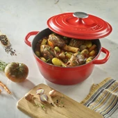 Lava Döküm 2X New Heritage Serisi Döküm Demir Tencere Tava Seti  Kırmızı thumbnail 5