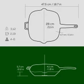 Lava Döküm Kare Izgara Tava Döküm Demir Yekpare Saplı Ölçü 28x28cm.  Yeşil thumbnail 4