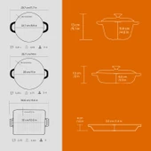 Lava Döküm 6X New Heritage Serisi Döküm Demir Tencere Tava Çeyiz Seti  Turuncu - 6