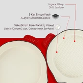 Lava Döküm 2X Edition Serisi Özel Koleksiyon Döküm Demir Tava Seti  Kırmızı thumbnail 7