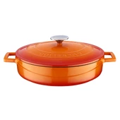 Lava Döküm Çok Amaçlı Yayvan Tencere. Folk Serisi Çap(Ø)28cm.  Turuncu thumbnail 1