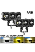 Beyaz Sarı  Motorsiklet Sis Farı Led Projektör 1 Adet - 4