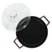 Lava Döküm Çok Amaçlı Yayvan Tencere. Glaze Serisi Çap(Ø)28cm.  Mor thumbnail 3