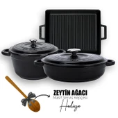 Lava Döküm 6X New Heritage Serisi Döküm Demir Tencere Tava Çeyiz Seti  Siyah thumbnail 1