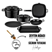 Lava Döküm 6x Trendy Serisi 8 Parça Tencere & Tava Seti  Siyah thumbnail 1