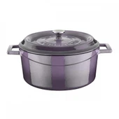 Lava Döküm Yuvarlak Tencere. Trendy Çap(Ø) 24cm.  Mor thumbnail 1