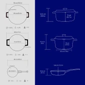 Lava Döküm 3x Trendy Serisi 6 Parça Tencere & Tava Seti  Mavi thumbnail 4