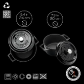 Lava Döküm 2x Trendy Serisi 5 Parça Tencere Seti  Siyah thumbnail 3