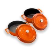 Lava Döküm 2x Trendy Serisi 5 Parça Tencere Seti  Turuncu thumbnail 2