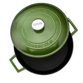 Lava Döküm Çok Amaçlı Yayvan Tencere. Folk Serisi Çap(Ø)28cm.  Yeşil thumbnail 2