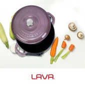 Lava Döküm Yuvarlak Tencere Döküm Demir Kapak New Heritage Serisi Çap(Ø)22cm.  Mor thumbnail 7