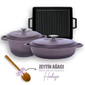 Lava Döküm 6X New Heritage Serisi Döküm Demir Tencere Tava Çeyiz Seti  Mor thumbnail 1