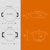Lava Döküm 2x Trendy Serisi 5 Parça Tencere Seti  Turuncu thumbnail 4