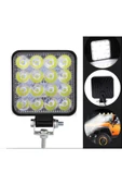 ZAUSS Off Road Sis Gündüz Farı Çalışma Lambası 8,5x8,5cm Kare 16 Led Traktör Kamyon Iş Makinesi - 1