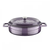 Lava Döküm Çok Amaçlı Yayvan Tencere. Trendy Serisi Çap(Ø)24cm.  Mor thumbnail 1
