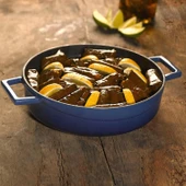 Lava Döküm Yuvarlak Derin ve Sığ 5 Parça Tencere Seti  Mavi thumbnail 5