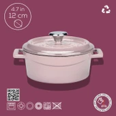 Lava Döküm Yuvarlak Tencere. Trendy Çap(Ø) 12cm.  Pembe thumbnail 5