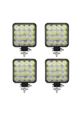 ZAUSS Off Road Sis Gündüz Farı Çalışma Lambası 8,5x8,5cm Kare 16 Led Traktör Kamyon Iş Makinesi - 6