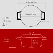 Lava Döküm Yuvarlak Tencere. Trendy Çap(Ø) 12cm.  Kırmızı thumbnail 4