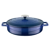 Lava Döküm Çok Amaçlı Yayvan Tencere. Folk Serisi Çap(Ø)28cm.  Mavi thumbnail 1