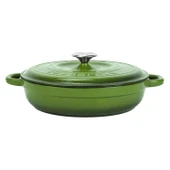 Lava Döküm Yuvarlak Çok Amaçlı Yayvan Tencere New Heritage Serisi Çap(Ø)28cm.  Yeşil - 1
