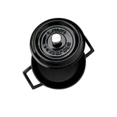 Lava Döküm Yuvarlak Tencere. Trendy Çap(Ø)20cm.  Siyah thumbnail 3