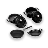 Lava Döküm 4x Trendy Serisi 7 Parça Tencere & Tava Seti  Siyah thumbnail 2