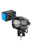 ASTRALED 2 ADET Motosiklet Led Lazer Sis Farı  Delici Modifiye Beyaz Sarı Çift Renk 12-80 Volt - 1