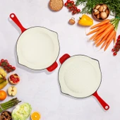 Lava Döküm 2X Edition Serisi Özel Koleksiyon Döküm Demir Tava Seti  Kırmızı thumbnail 8