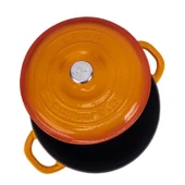 Lava Döküm Yuvarlak Tencere Döküm Demir Kapak New Heritage Serisi Çap(Ø)24cm.  Turuncu thumbnail 3