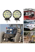 ASTRALED Off Road 14 Led 42 Watt Yuvarlak Traktör Tır Kamyon Tekne Sis Farı Projektör Çalışma Lambası thumbnail 6