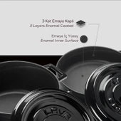 Lava Döküm 2x Trendy Serisi 5 Parça Tencere Seti  Siyah thumbnail 5